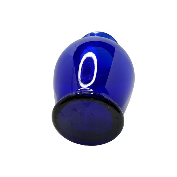 Vintage Hand Blown Cobalt Blue Glass Flower Vase - Picture 4 of 4